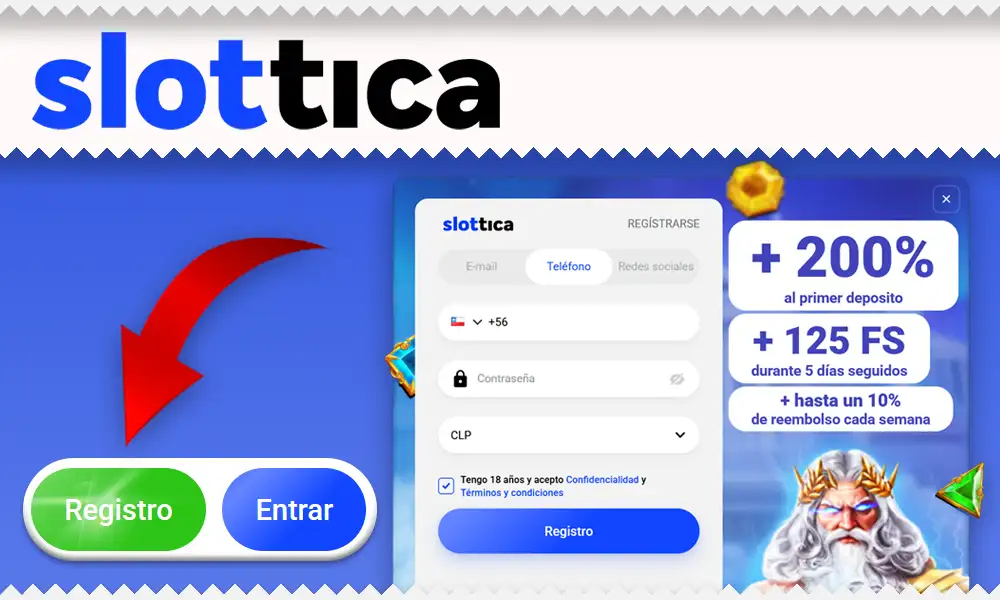 Cómo registrar una cuenta en Slottica en Chile