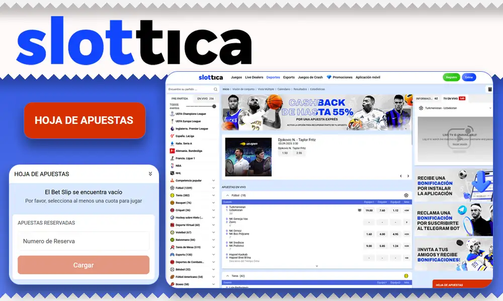 Opciones de apuestas para los aficionados al deporte en Slottica