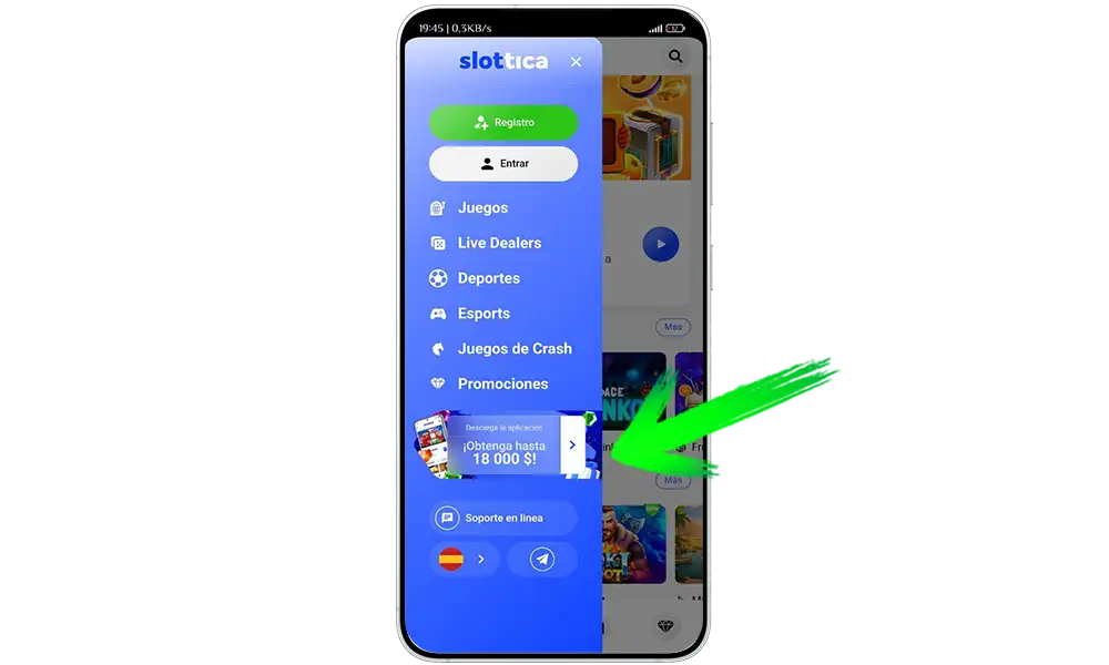 Paso 2 Descarga de Slottica para Android