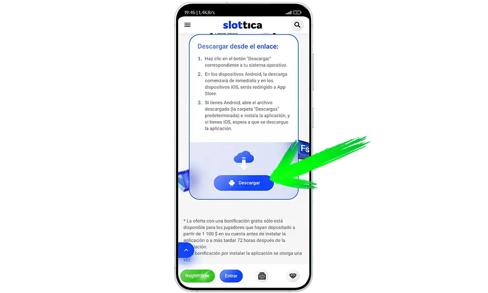 Paso 3 Descarga de Slottica para Android