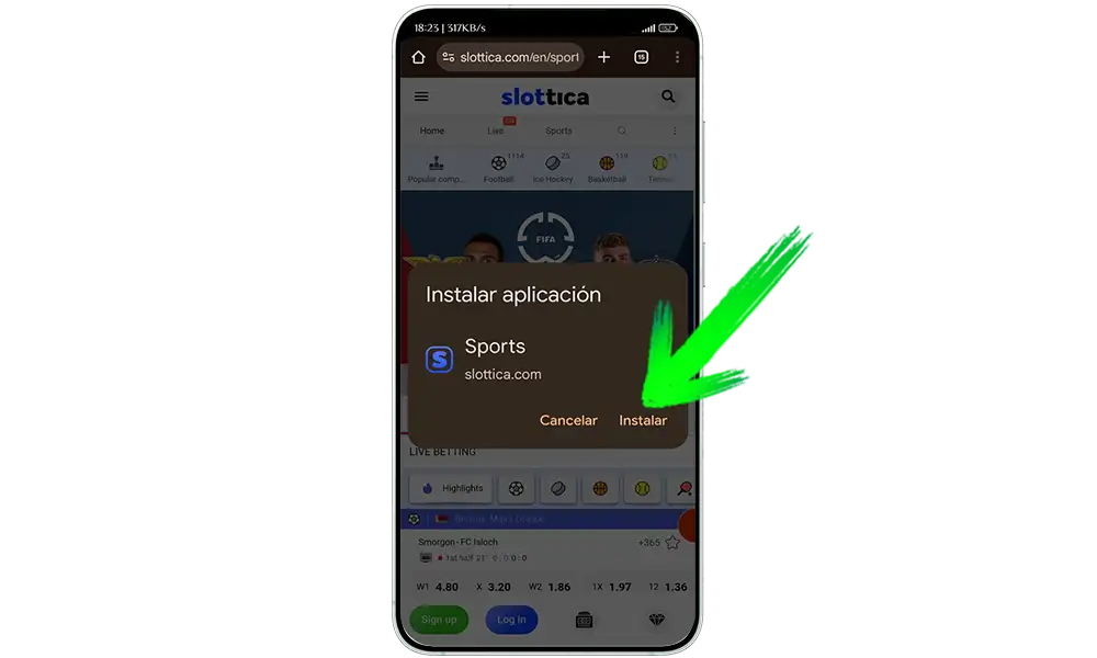 Paso 5 Descarga de Slottica para Android
